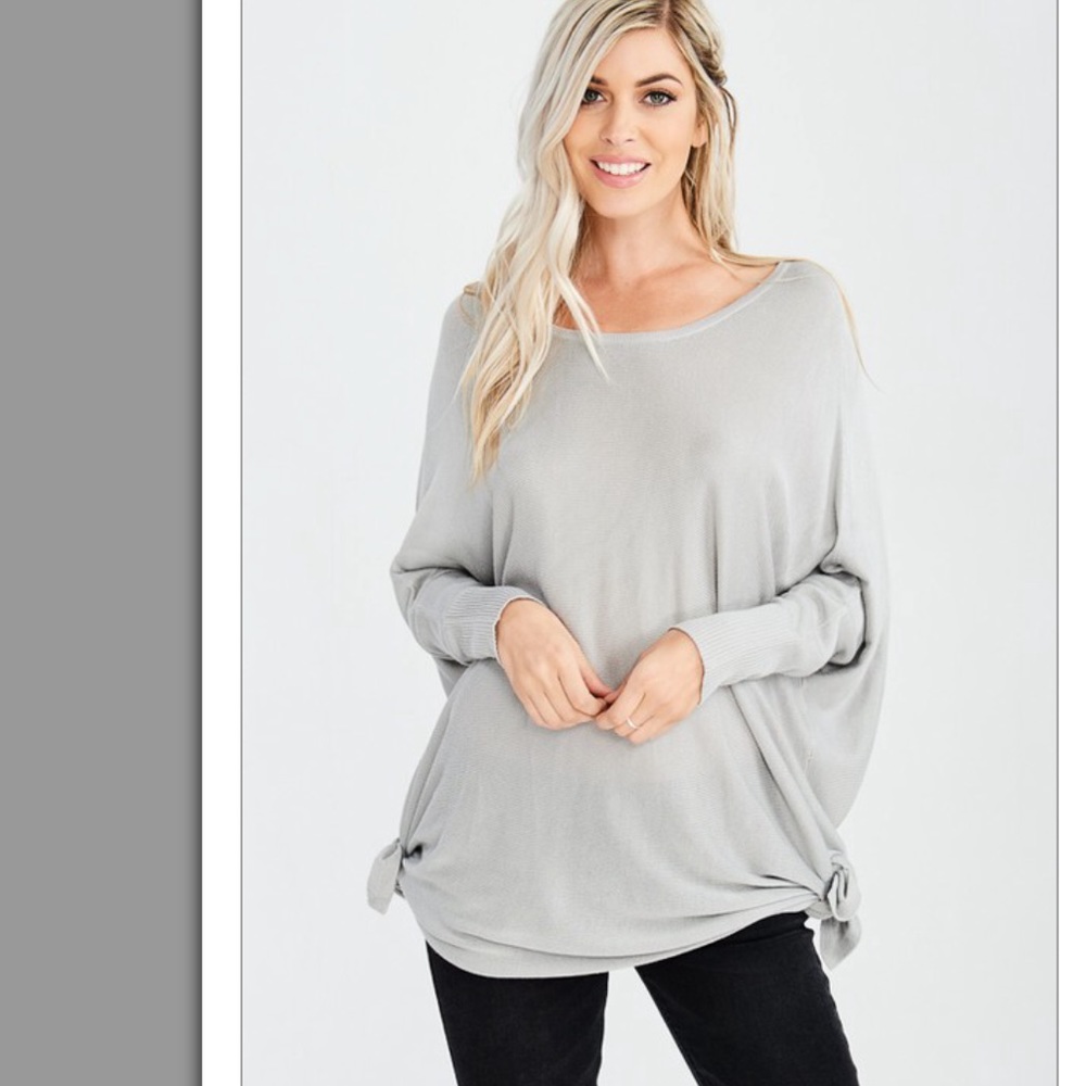 ✨LAST 2 Silver side Tie long sleeve light knit top - Picture 7 of 8